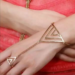 NEW BOHEMIAN GOLD KNUCKLE RING BRACELET COMBO